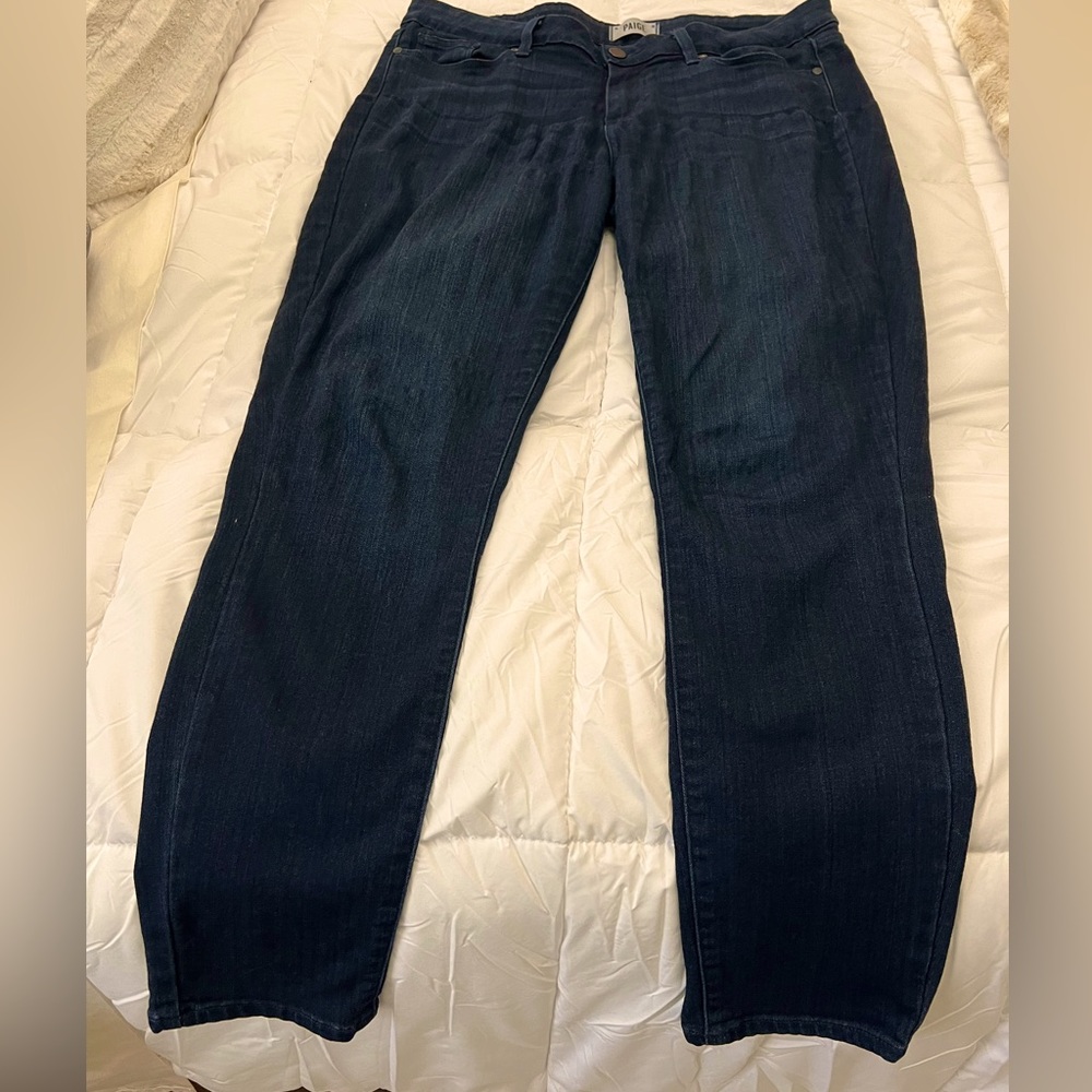 Paige Dark Blue Wash Denim Jeans